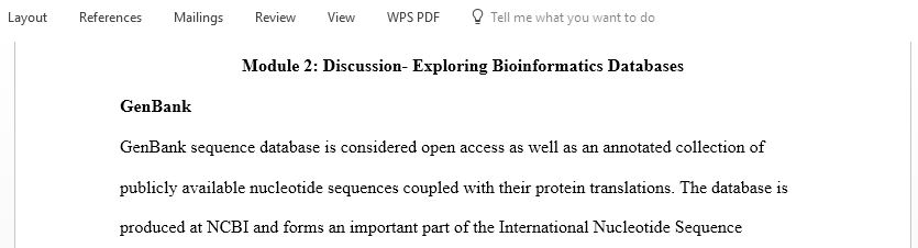 Exploring bioinformatics databases