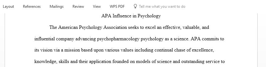 Exploring the Influence of the APA within the Psychology Profession