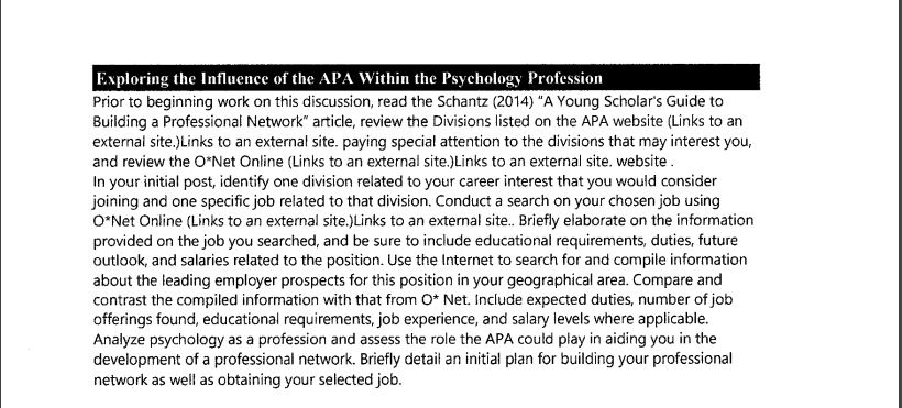 Exploring the Influence of the APA within the Psychology Profession