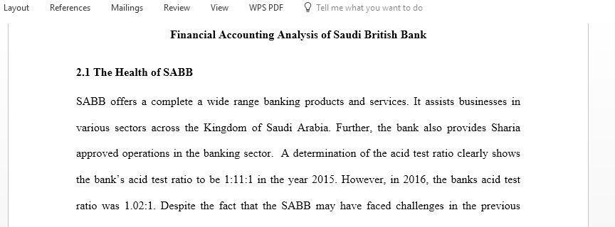Financial Accounting Analysis of Saudi British Bank