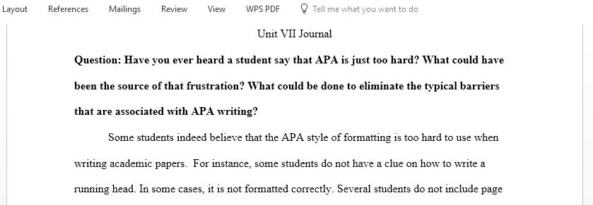 Have you ever heard a student say that APA is just too hard what could have been the source of that frustration