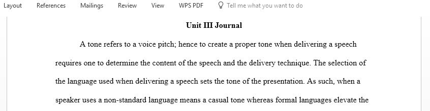 Have you ever seen a speech or presentation where the tone changed the meaning for you or another audience member, Explain that experience