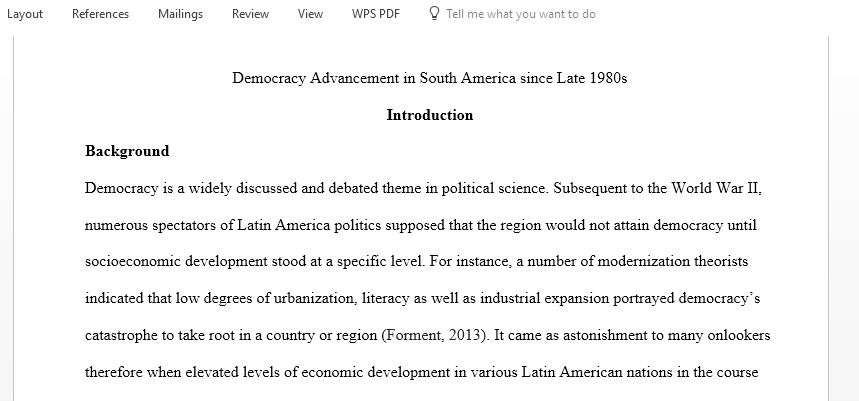 How has democracy advance in South America since the late 1980s