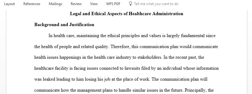 Legal and Ethical Aspects of Healthcare