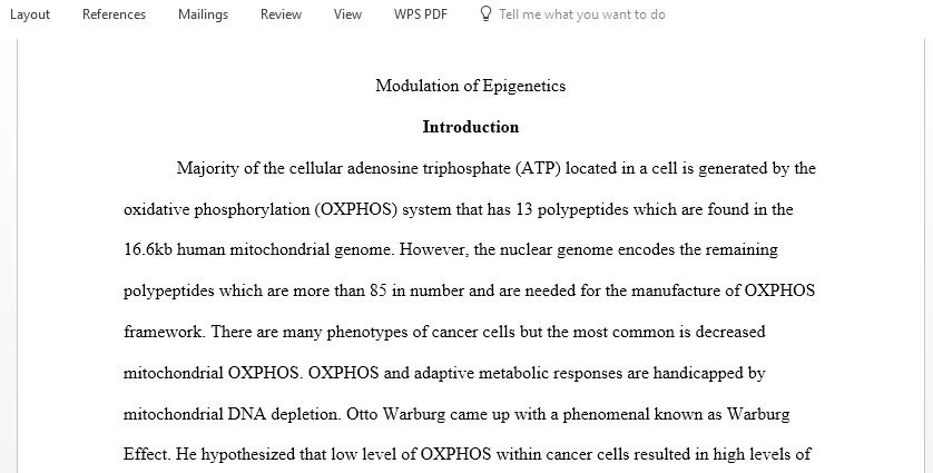 Modulation of Epigenetics research