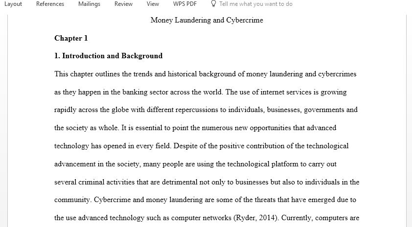 Money Laundering and Cybercrime