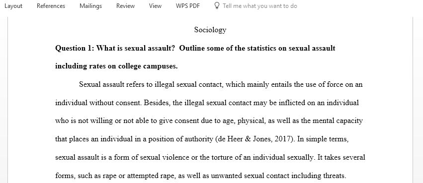 Outline some of the statistics on sexual assault including rates on college campuses