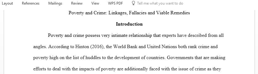 Poverty & Crime What are the linkages, fallacies, viable remedies