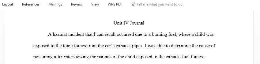 Recall and reflect on a hazmat incident that has occurred in your lifetime