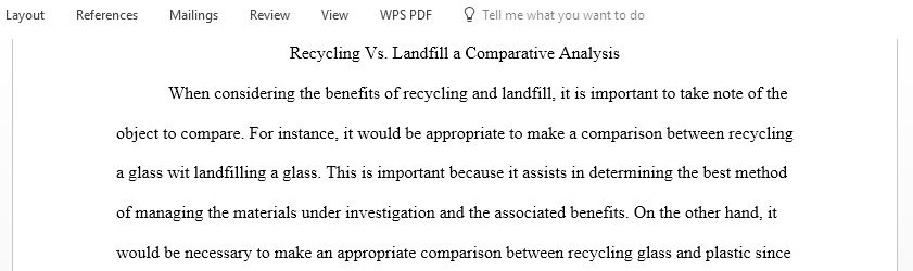 Recycling Vs Landfill a Comparative Analysis