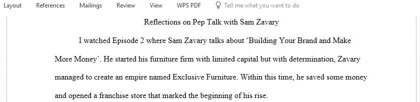 Reflections on PepTalk with Sam Zavary