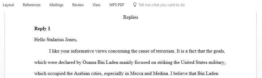 Reply to Osama Biden Laden declaring Jihad against united states