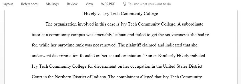 Research recent cases (2015-2017) involving employment discrimination with regard to either sexual orientation or religious discrimination