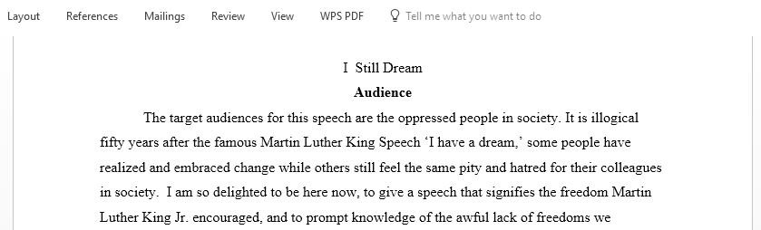 Rewrite a famous speech I have a dream