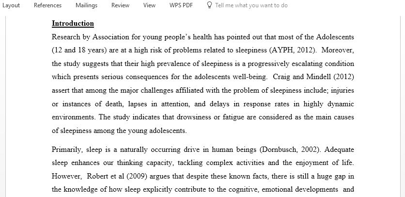 Sleep patterns and how it impacts adolescent behaviour