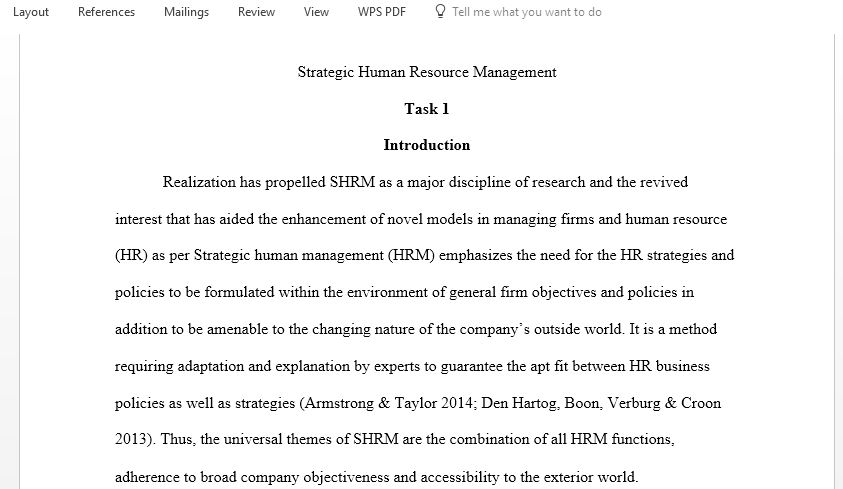 Strategic Human Resource Management