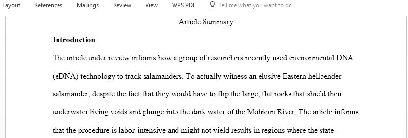 Summarize the article from CSU website Group Uses New Technology to Track Salamanders, an article by Associated Press