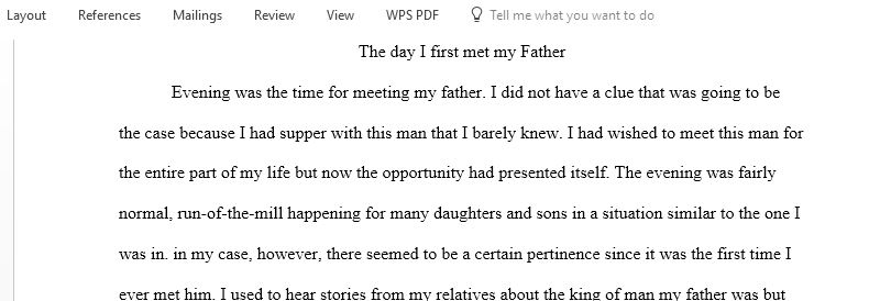 The day I first met my Father Composition