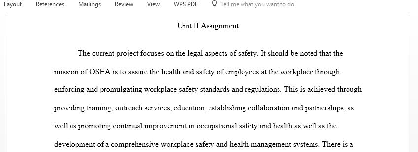 This project focuses on the legal aspects of safety