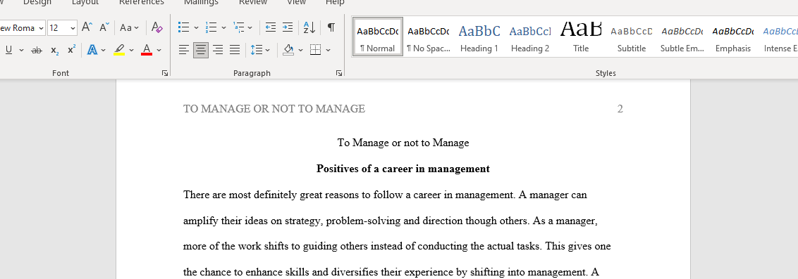 To Manage or not to Manage
