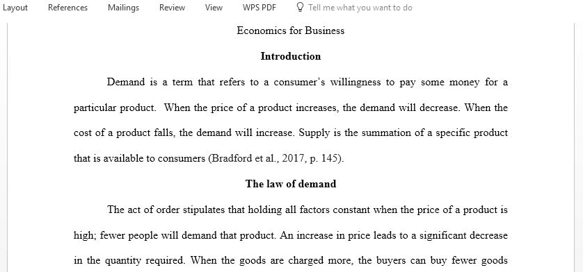 Using supply and analysis identify which you believe to be the main factors of markets 2