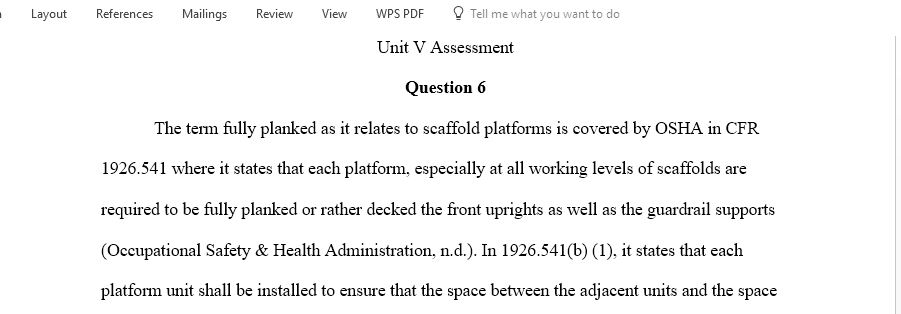 What does the term fully planked mean in relationship to scaffold platforms