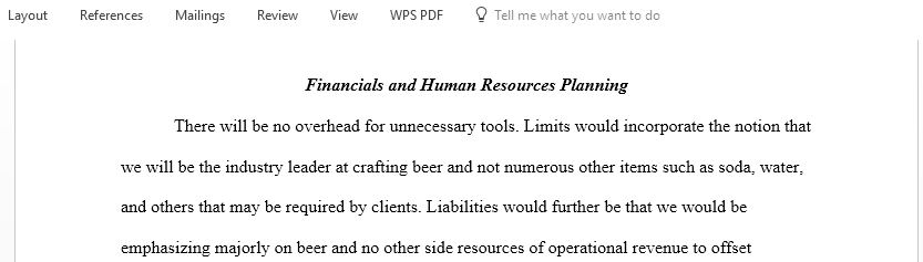 Write a forecast using the Financials and Human Resource Planning template