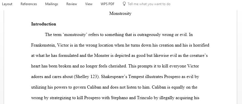 Write a thesis based argument in an essay, in which you will compare and or contrast themes in The Tempest with themes in our other course texts