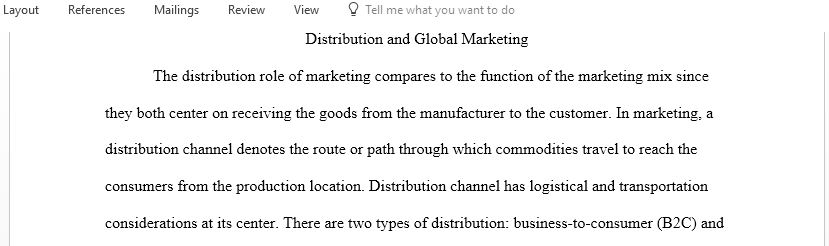 Distribution and Global Marketing