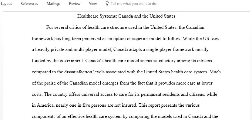 Research paper comparing the United States health care delivery system with that of one other country