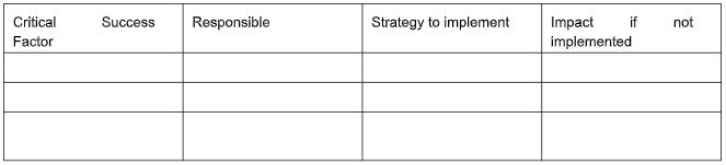 SUSTAINMENT CRITICAL SUCCESS FACTORS