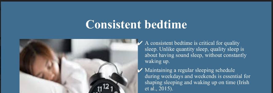 Sleep hygiene PowerPoint presentation