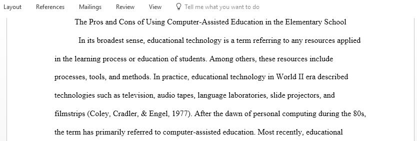 The pros and cons of using computer-assisted education in the elementary school classroom