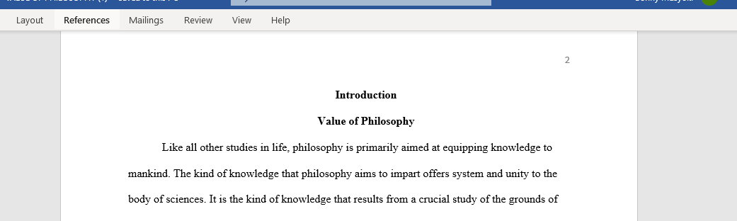 Value of Philosophy