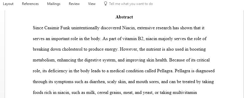 Vitamin or mineral assignment 