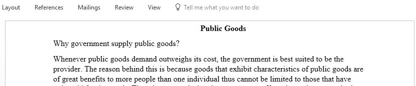 Why government supply public goods