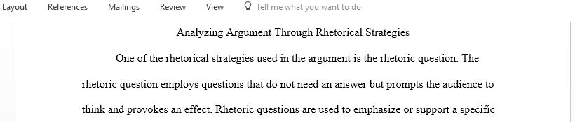 Analyzing Argument through Rhetorical Strategies