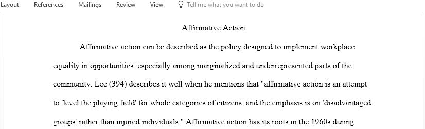 Argumentative Essay on Affirmative Action