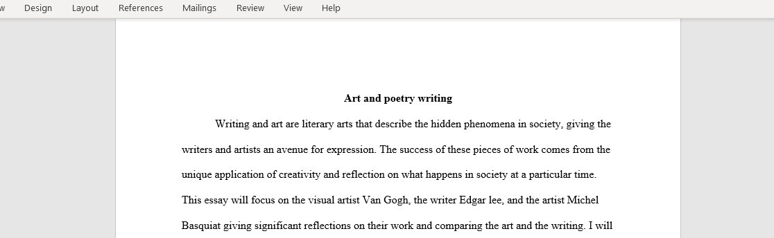 Art and poetry writing