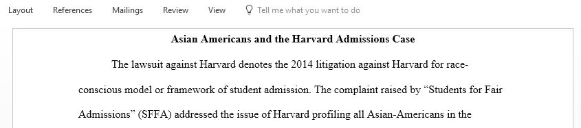 Asian Americans and the Harvard Admissions case