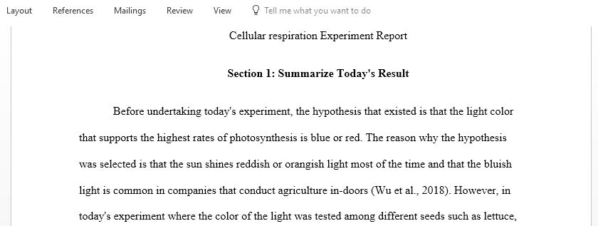 Based on the knowledge of cellular respiration write a hypothetical research paper