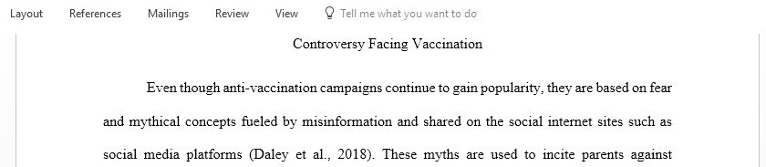 Controversy Facing Vaccination