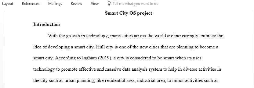Develop a project report for the Smart City OS project