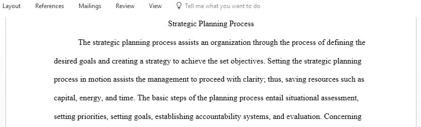 Discuss the strategic planning process