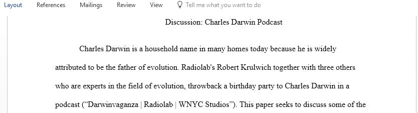 Discussion on Charles Darwin Podcast