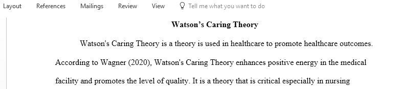 Discussion on Watson Caring Theory
