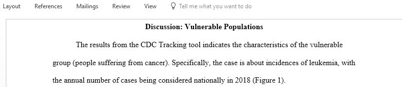 Discussion on vulnerable groups according to CDC