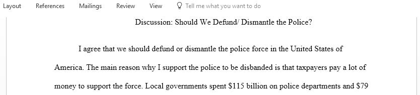 Discussion on whether or not we should be divesting from law enforcement and investing in public resources for BIPOC communities