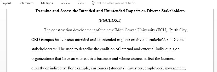 Examine and Assess the Intended and Unintended Impacts on Diverse Stakeholders