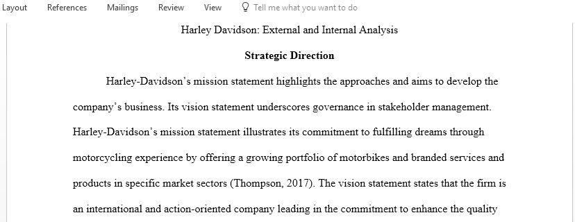 Harley Davidson External and Internal Analysis